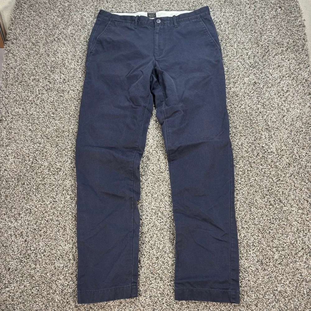 J.Crew Broken-In Men's 35x34 Chino Pants Navy Blue Flat Front Casual Trousers